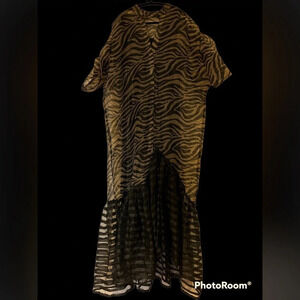 Luxe Fashion Zebra Eyelet cotton print ready to wear kaftan style  maxi dress